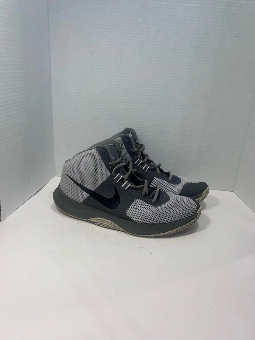 Nike Gray and Black High-Top Basketball Shoes